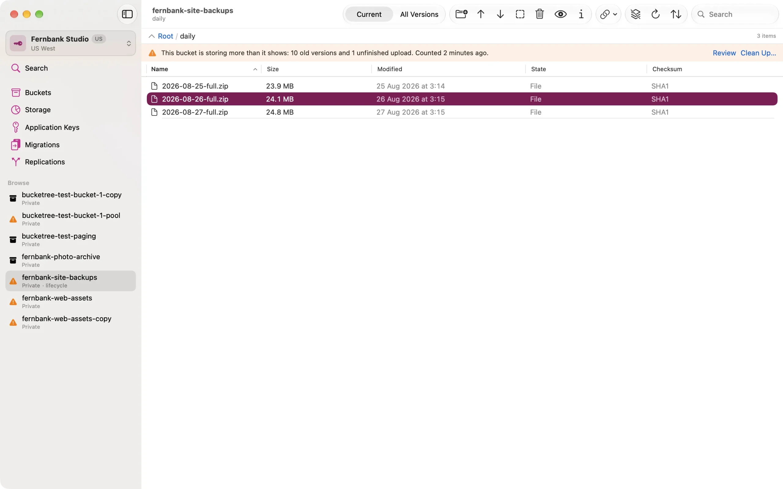 hide-and-delete The delete confirmation, which states no invented version count